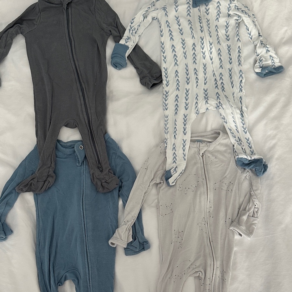 Cloud Island Kids Footies - Blue, Gray, White